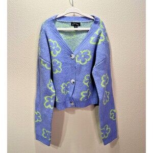 Art Class Cardigan Size M Colorful Coquette Long Sleeve Knitted Button Down Top